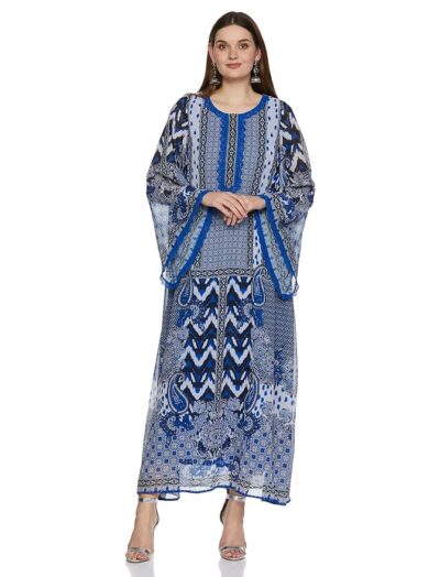 BIBA Women's Polyester A-Line Below The Knee Dress